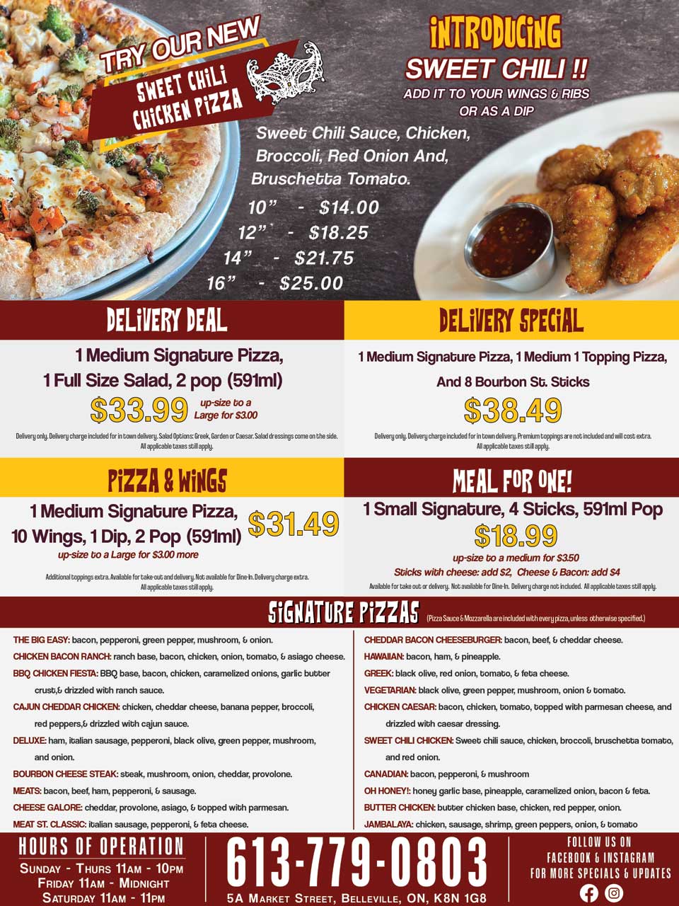 Bourbon Street Pizza Flyer
