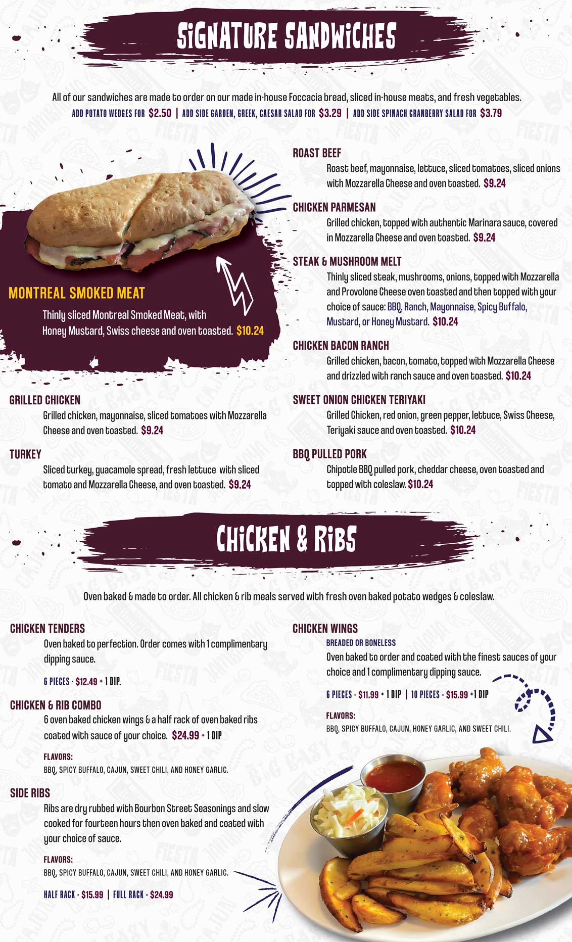 Bourbon Street Pizza - Menu